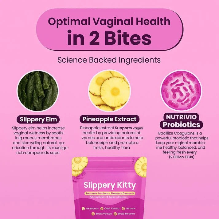🔥Hot Sale 49% OFF🔥Slippery Kitty Feminine Probiotic + Moisture Gummies