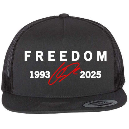 🔥Hot Sale 49% OFF🔥Freedom Red Signature 1993-2025 Charlie Kirk Tribute Faith Christian Truth Rest In Peace RIP Flat Bill Trucker Hat Baseball Cap