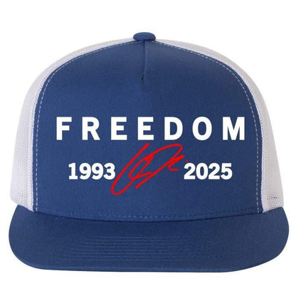🔥Hot Sale 49% OFF🔥Freedom Red Signature 1993-2025 Charlie Kirk Tribute Faith Christian Truth Rest In Peace RIP Flat Bill Trucker Hat Baseball Cap