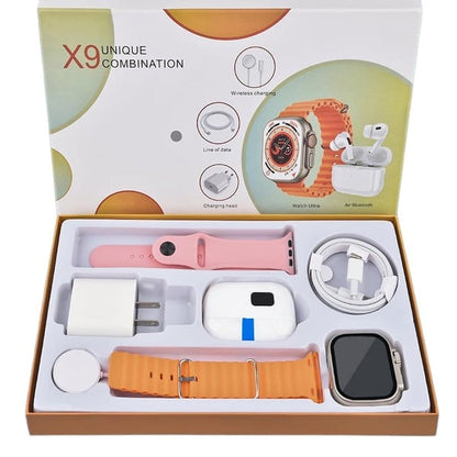 🏆 #1 Bestselling🏆--Smartwatch 6-in-1 Kit: Smartwatch, Bluetooth headphones, 20W fast charger, Type-C fast-charging cable, adapter, and audio support—compact and portable