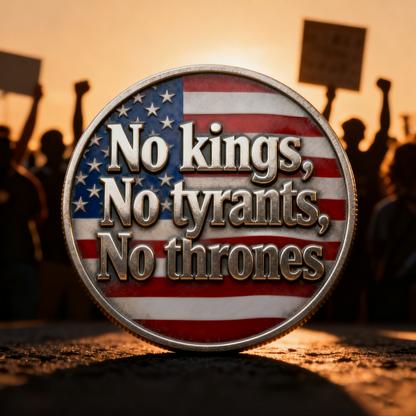 No Kings. No Tyrants. No Thrones. — The Spirit of 1776, Forged in Metal