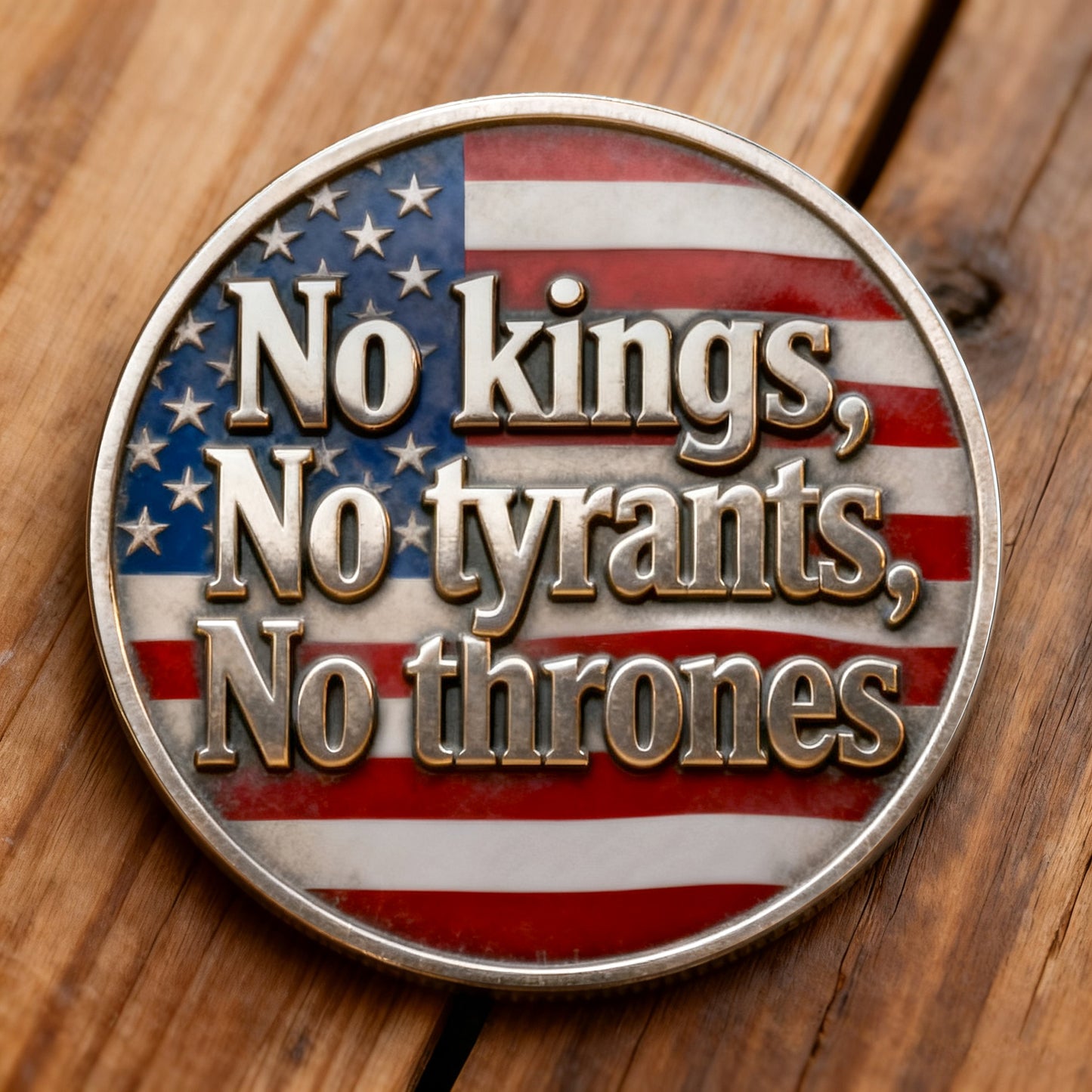 No Kings. No Tyrants. No Thrones. — The Spirit of 1776, Forged in Metal