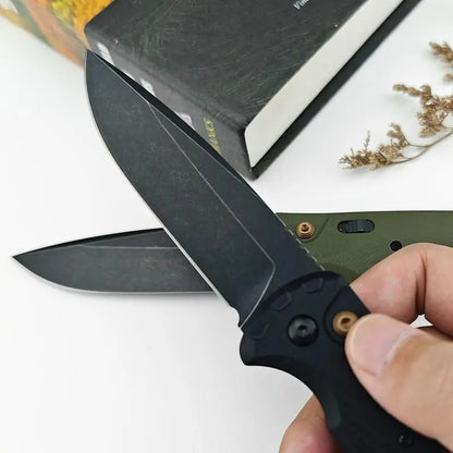 4300BK-02 CLA Utility Button Lock Folding Knife D2 Battlewash Blade G10 Handle Multifunctional Cutlery Tool for Outdoor Fishing Camping EDC