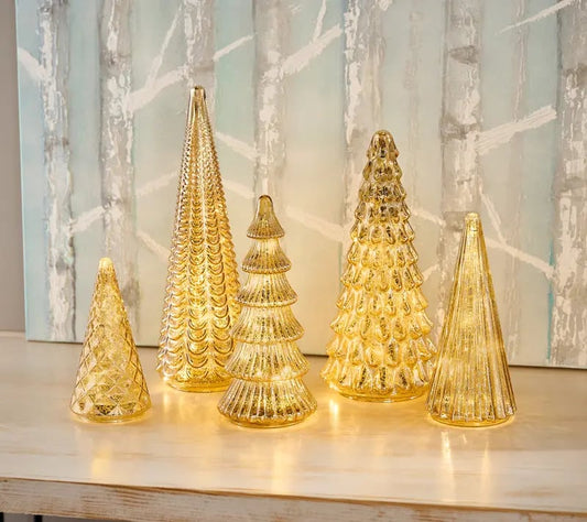 BFF Collection Set of 5 Illuminated Mercury Trees