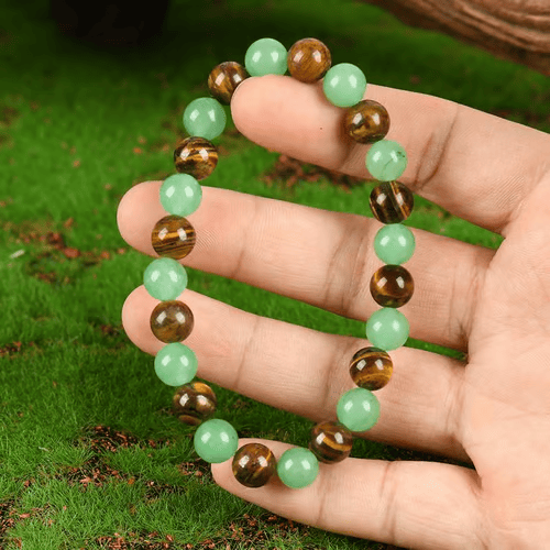 🏆 50K+ SOLD!🍀-💰Money Attraction Bracelet with Green Aventurine & Tiger Eye