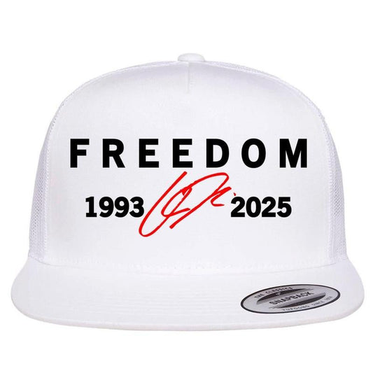 🔥Hot Sale 49% OFF🔥Freedom Red Signature 1993-2025 Charlie Kirk Tribute Faith Christian Truth Rest In Peace RIP Flat Bill Trucker Hat Baseball Cap