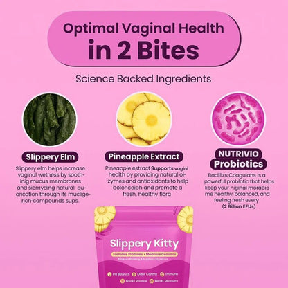 🔥Hot Sale 49% OFF🔥Slippery Kitty Feminine Probiotic + Moisture Gummies