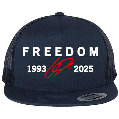 🔥Hot Sale 49% OFF🔥Freedom Red Signature 1993-2025 Charlie Kirk Tribute Faith Christian Truth Rest In Peace RIP Flat Bill Trucker Hat Baseball Cap