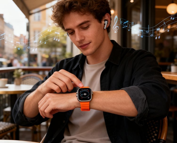 🏆 #1 Bestselling🏆--Smartwatch 6-in-1 Kit: Smartwatch, Bluetooth headphones, 20W fast charger, Type-C fast-charging cable, adapter, and audio support—compact and portable