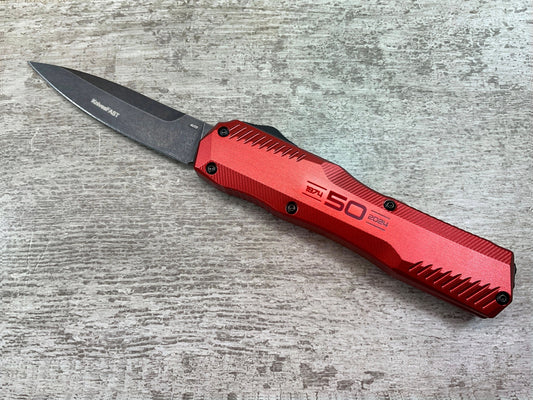 🔥LAST DAY 49% OFF🔥- 9000R Matt Diskin  OTF AUTO Knife 3.3 CPM-MagnaCut Two-Tone Reverse Tanto Blade, (🎉50th Anniversary Edition🎉)