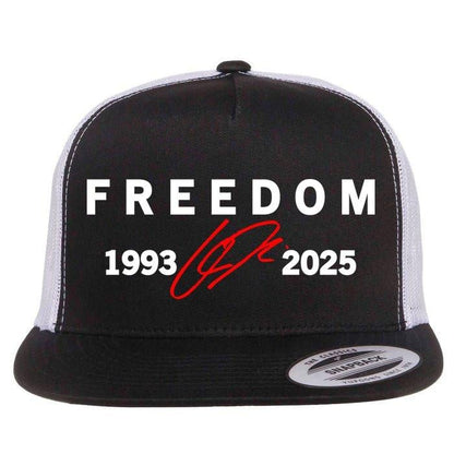 🔥Hot Sale 49% OFF🔥Freedom Red Signature 1993-2025 Charlie Kirk Tribute Faith Christian Truth Rest In Peace RIP Flat Bill Trucker Hat Baseball Cap