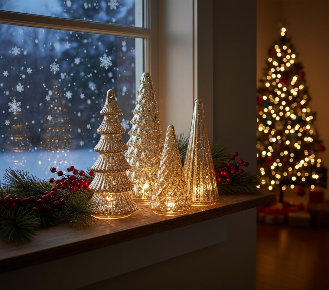 BFF Collection Set of 5 Illuminated Mercury Trees