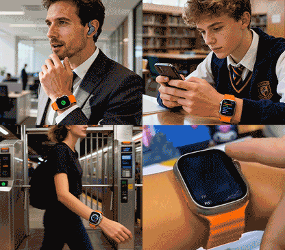 🏆 #1 Bestselling🏆--Smartwatch 6-in-1 Kit: Smartwatch, Bluetooth headphones, 20W fast charger, Type-C fast-charging cable, adapter, and audio support—compact and portable