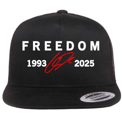 🔥Hot Sale 49% OFF🔥Freedom Red Signature 1993-2025 Charlie Kirk Tribute Faith Christian Truth Rest In Peace RIP Flat Bill Trucker Hat Baseball Cap
